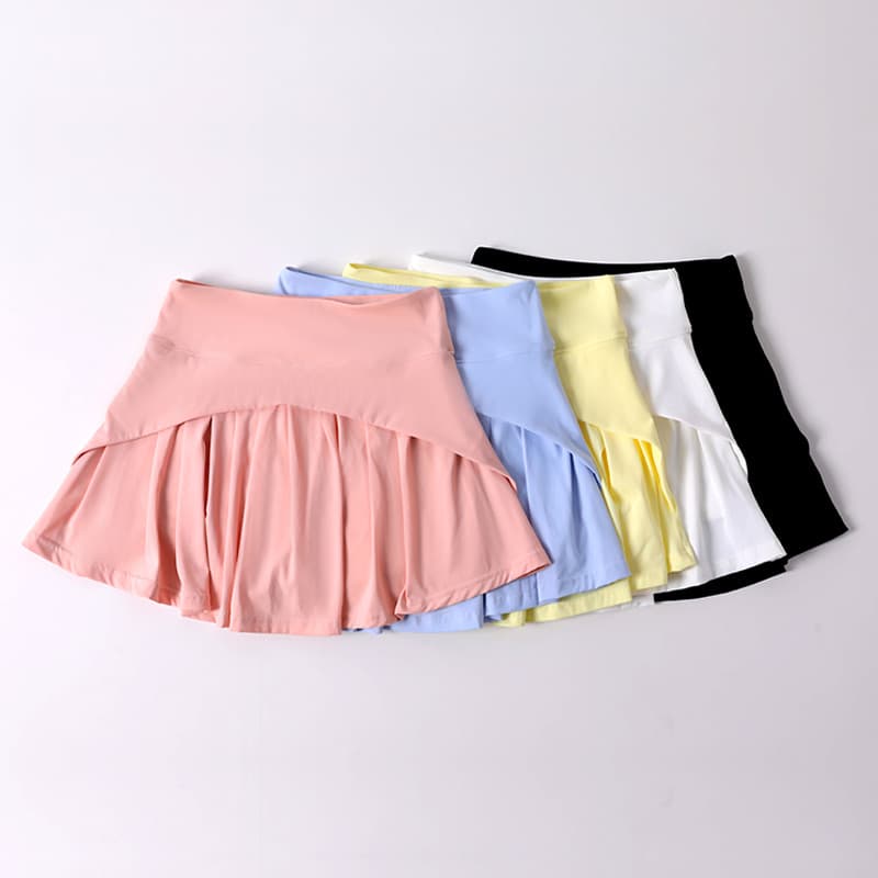 Anti-reflexo esportes Shorts feminino Fitness culottes Yoga correndo mais magro olhar Badminton saia tênis culottes verã