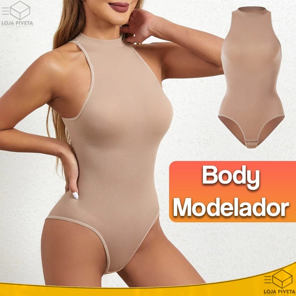 Body Cinta Modeladora Feminina de Compressão Redutor de Medidas Plus Size Bege Alta Qualidade