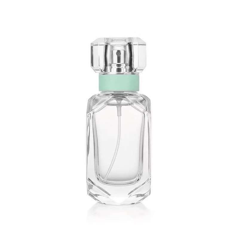 Frasco Porta Perfume Luxo Tampa Azul Cristal Spray 50ml