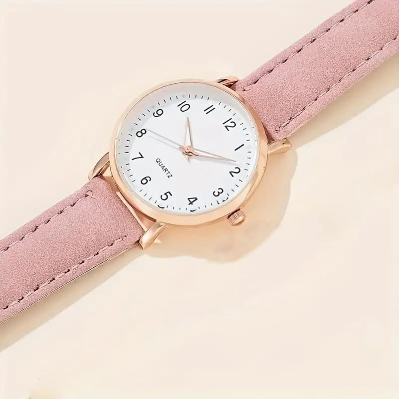 Relógio feminino com ponteiro luminoso e design moderno, relógio casual de couro fosco, simples e elegante, relógio digi