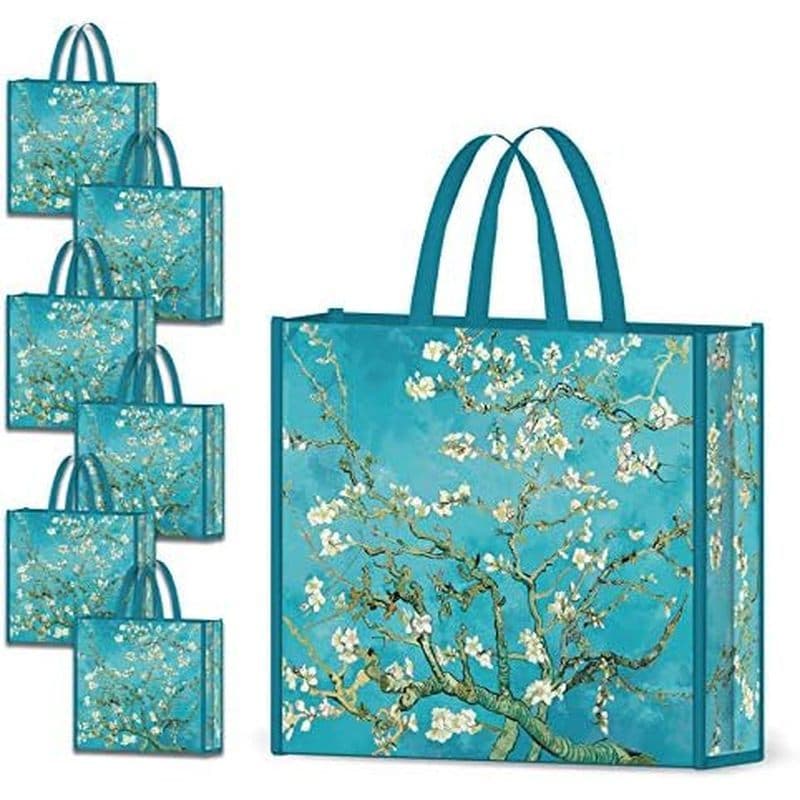 Ninfafable 6 Pack Sacolas De Compras Reutilizáveis Para Jardim De Libélulas-Impermeáveis 50LBS