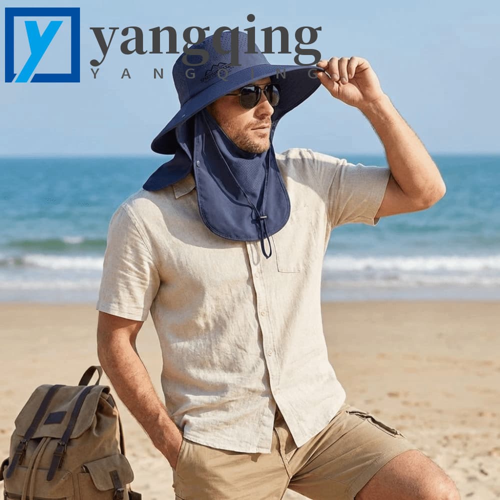 Chapéu De Sol Com Aba Grande YANGQING , Pescador De Pescoço Proteção UV À Prova D'água Balde Externo De Poliéster