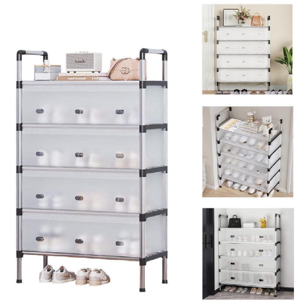 Sapateira Multiuso com Porta Inox e 5 Prateleiras