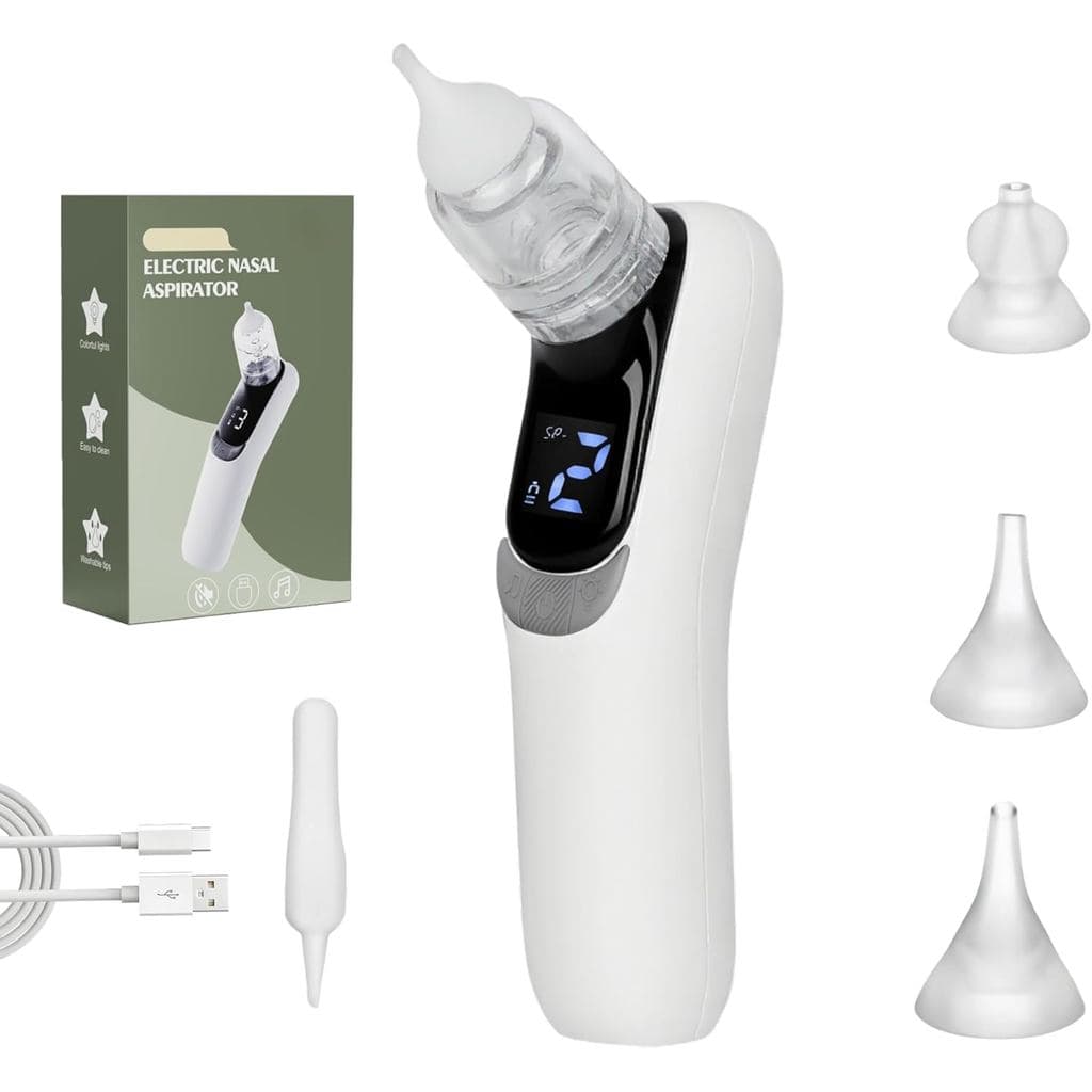 Aspirador Nasal para Bebê, Aspirador Nasal Elétrico para Crianças e Bebês, Aspirador Nasal Recarregável para Bebês, com