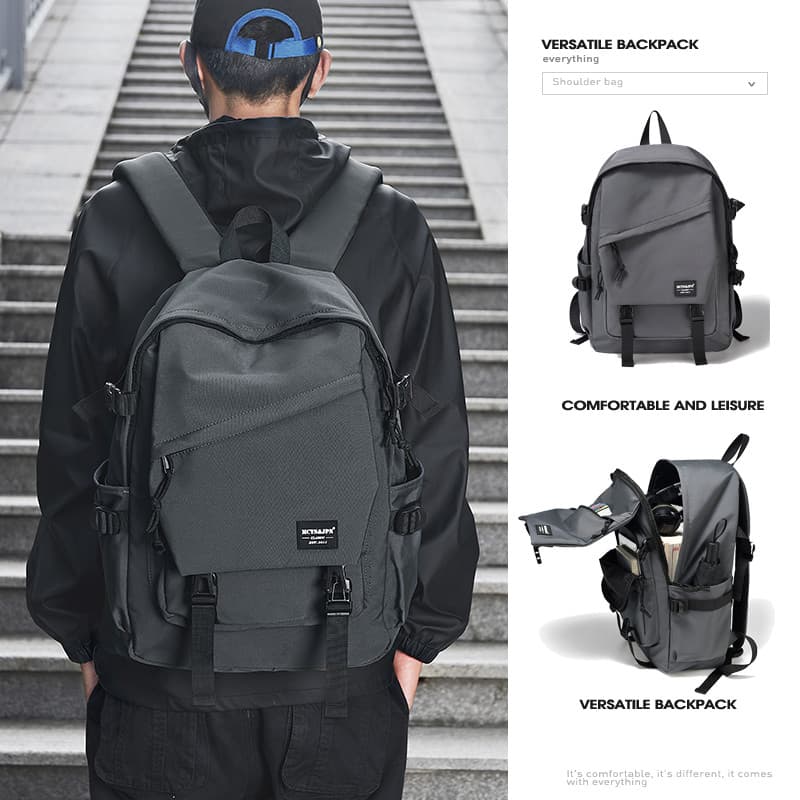 Mochila masculina mochila simples de grande capacidade saco de escola masculino estudante universitário Commuter portáti