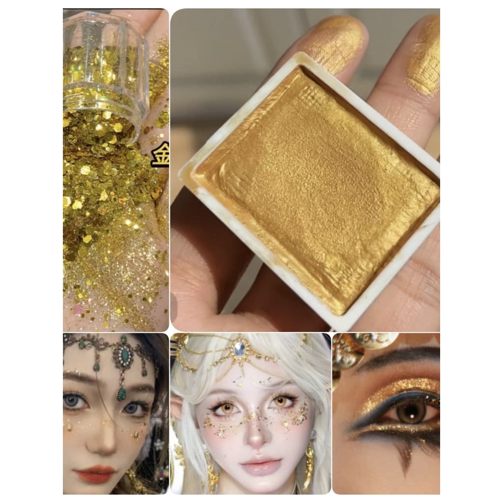 Palco maquiagem Strobe sombra dourada glitter sombra glitter Super glitter dança desempenho pintura perolada creme corte