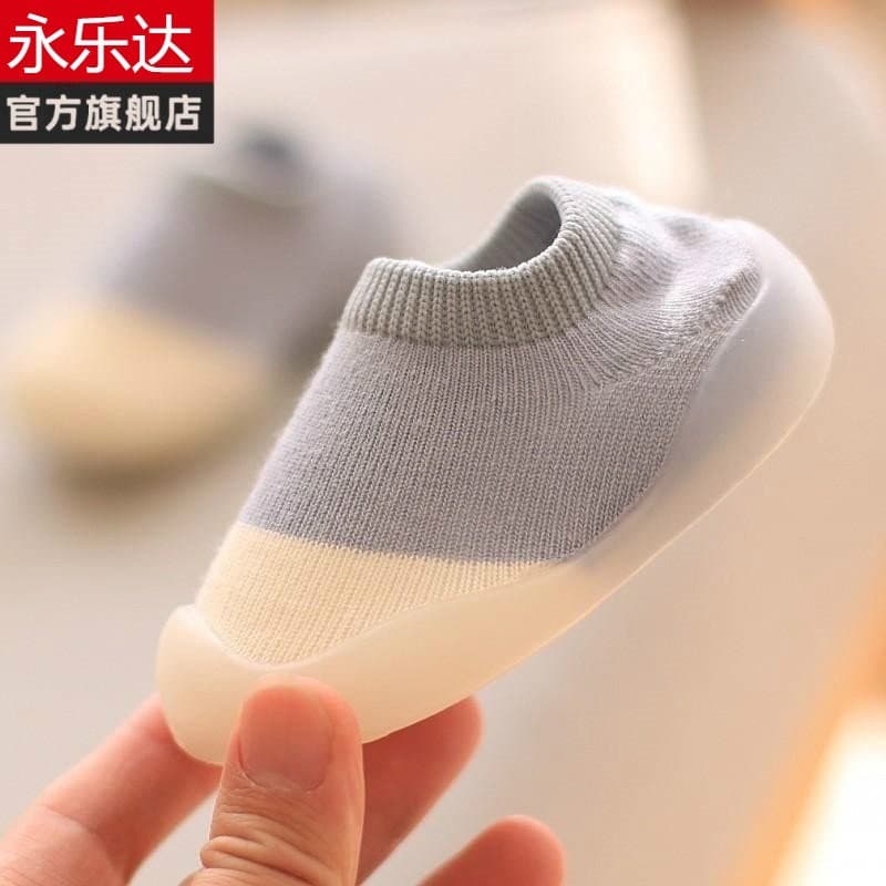 Meias de chão meias infantis bebê antiderrapante sola grossa criança interior primavera outono meias infantis sapatos de