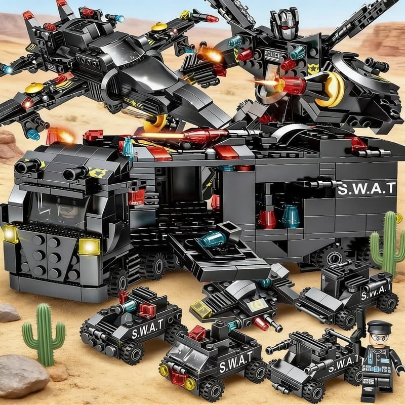 100 PCS Lego Blocos de Construção Forças Especiais Veículo Blindado Lutador Mecha Boy Brinquedo Montado Presente