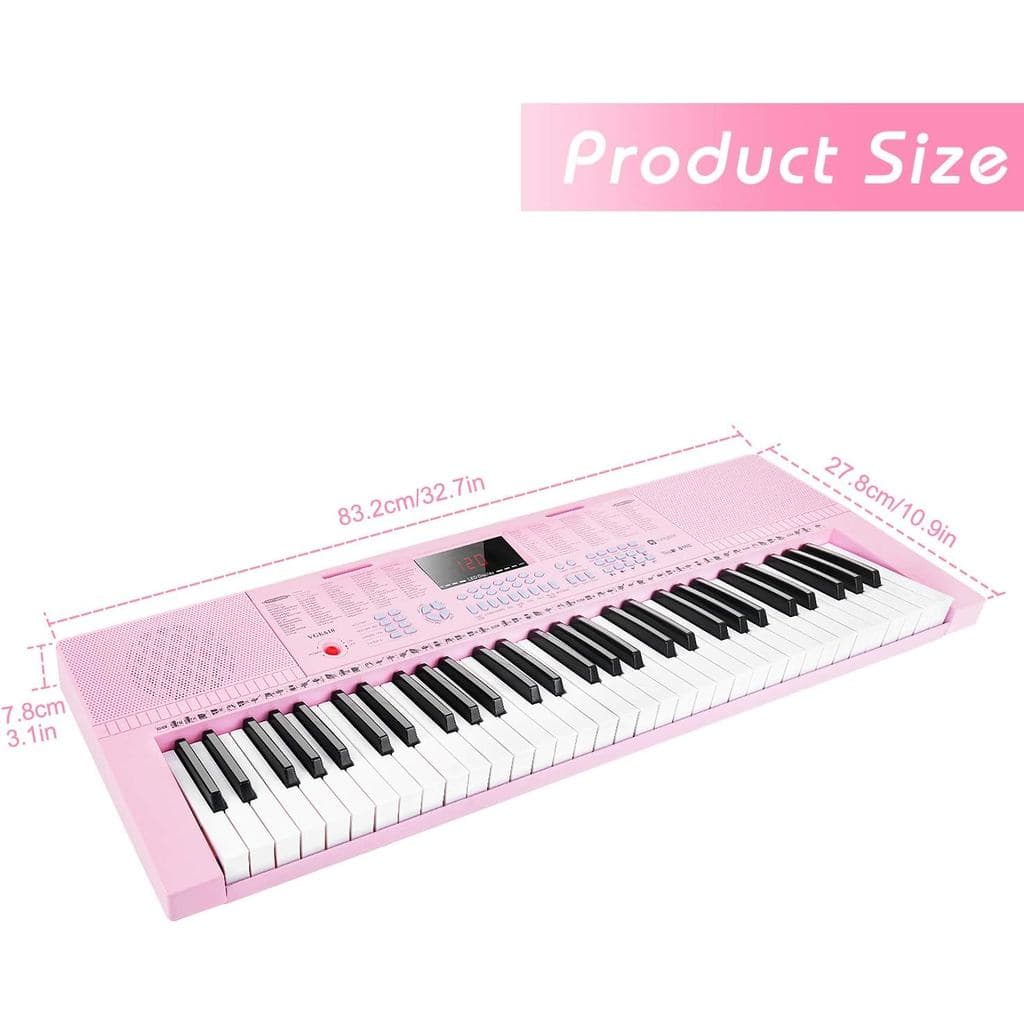 Teclado De Piano Vangoa VGK610 , Musical Portátil De 61 Mini Teclas Para Iniciantes Com Microfone , 3 Modos De Ensino ,