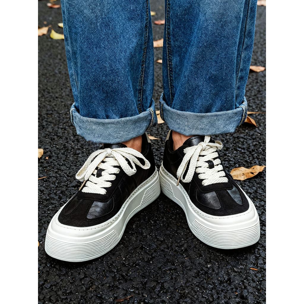 Sapatos de treinamento alemão masculino verão Retro americano Design de sola grossa High-End nicho nacional na moda sola
