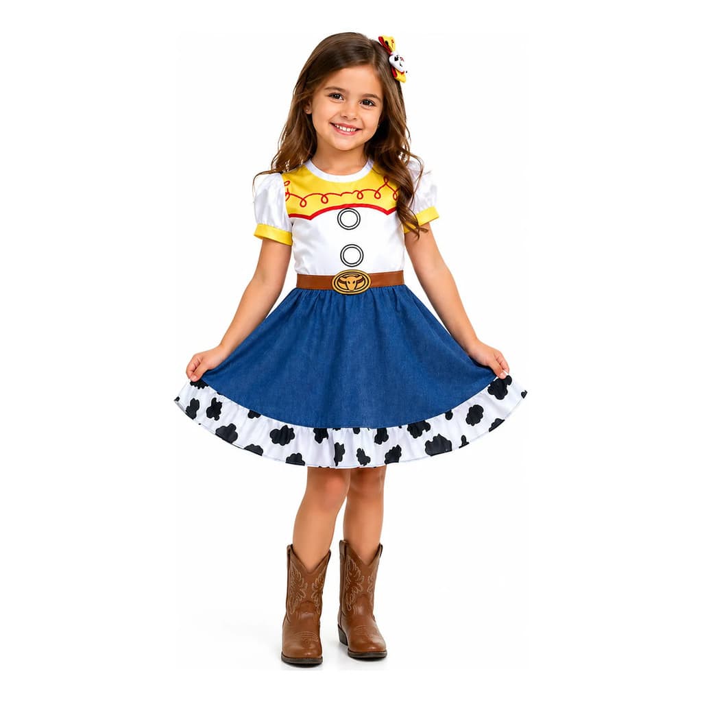 Fantasia Jessie Infantil Vestido Menina Cowgirl Toy Story