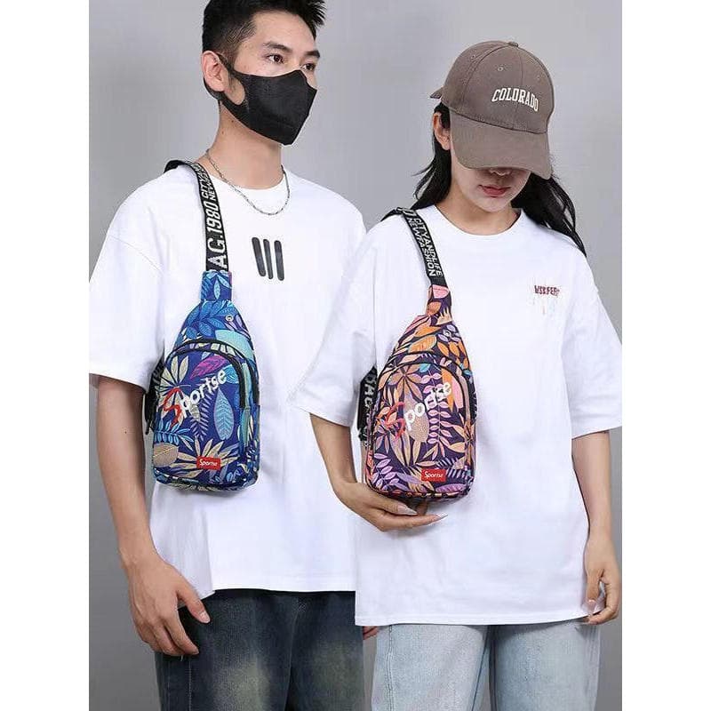 Bolsa de peito masculina e feminina, bolsa mensageiro de ombro, grande capacidade, à prova d'água, resistente ao desgast