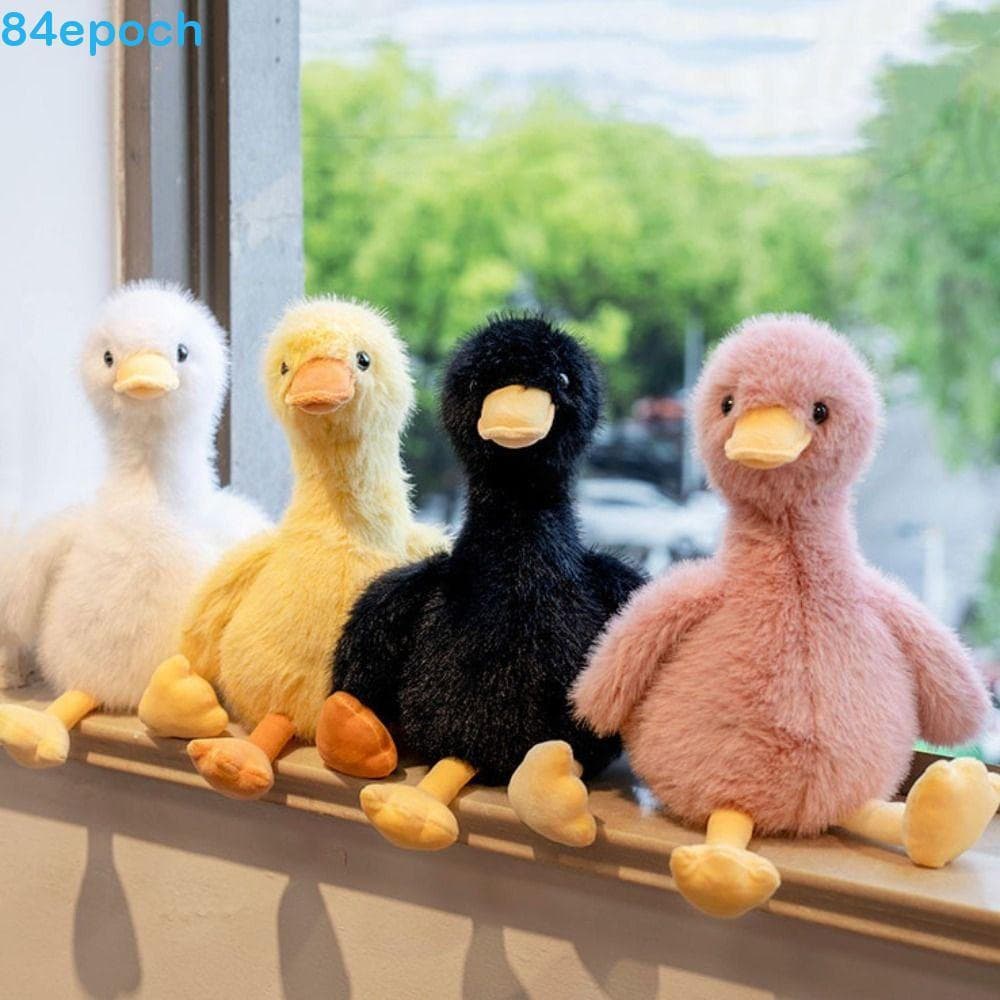 BREPOCH Pelúcias De Pato De Cabelo Longo , Bichos De Pelúcia Realistas De Ganso Amarelo , Boneca Kawaii