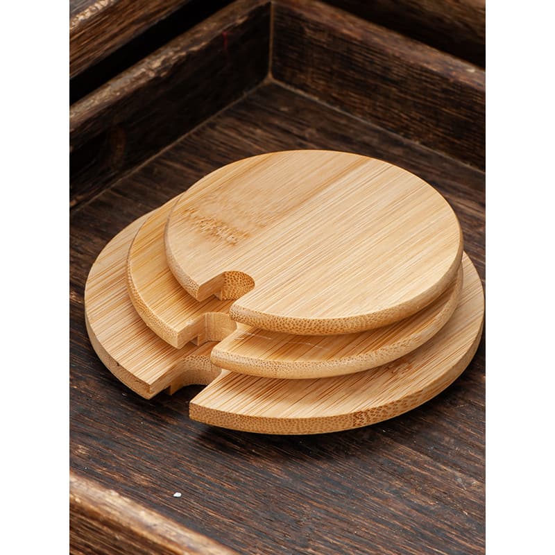 Tampa redonda Universal para caneca, tampa de vidro de cerâmica, bambu, ecológica, tampa para copo de chá, tampa Anti-po