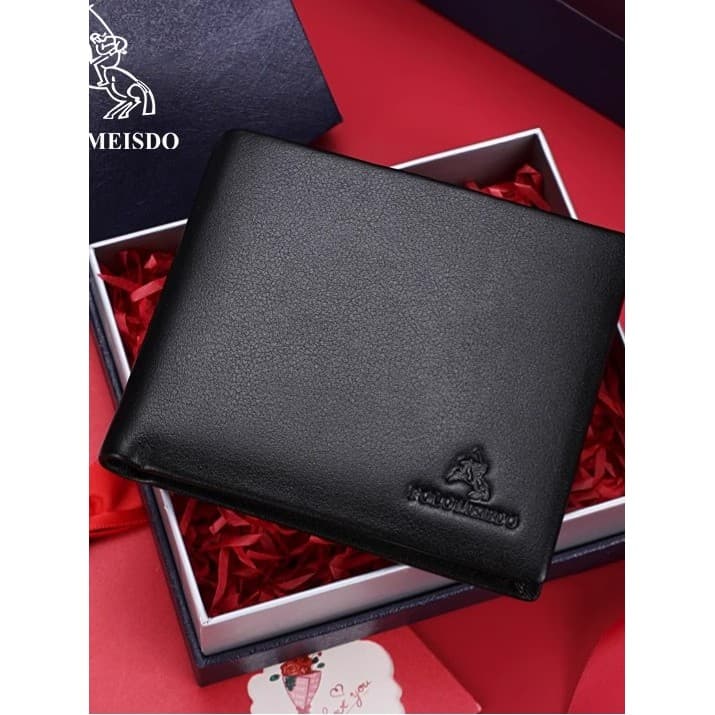 Oficial autêntico Paul Meist carteira masculina de couro curto luxo High-End carteira caixa de presente carteira