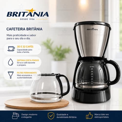 Jarra Compatível P/ Cafeteira Britania Bcf32a - 32 Cafés