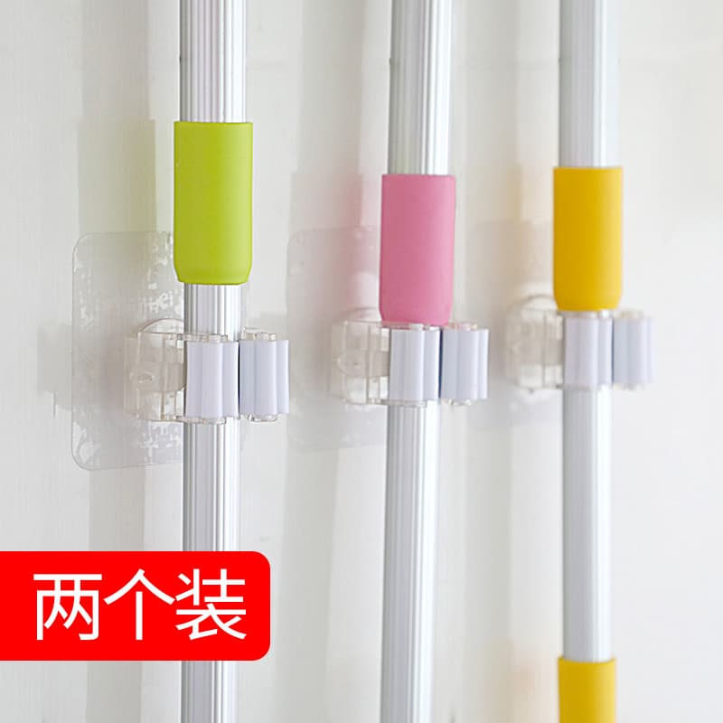 Rack de esfregão estilo japonês, gancho sem perfuração, varanda, vassoura, clipe forte, sem costura, Viscose, sucção de