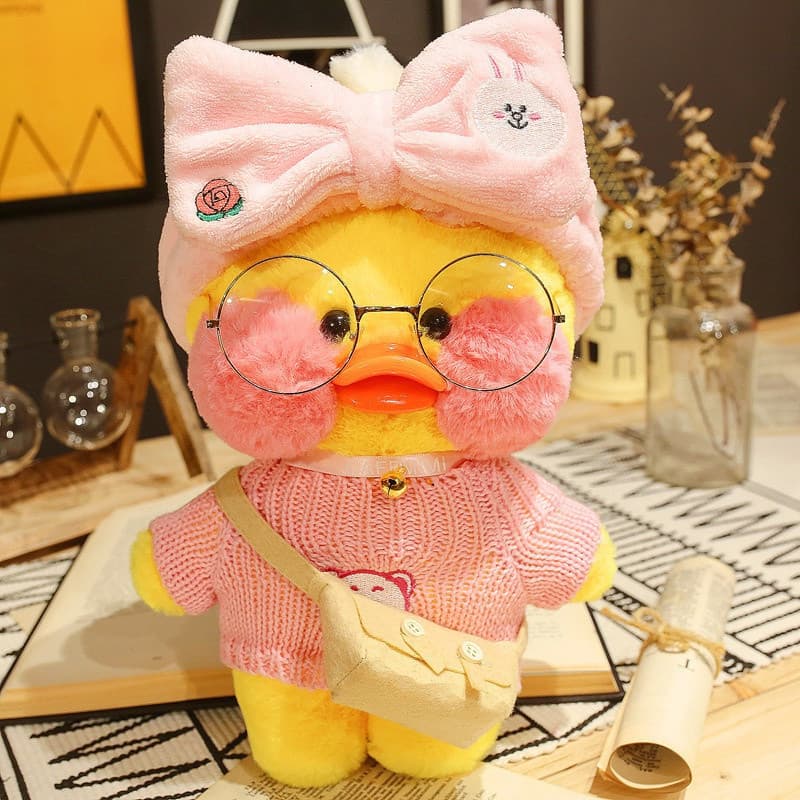 30cm Larafan pato de pelúcia Brinquedo Dos Desenhos Animados，pato lalafanfan，Brinquedos de menina，paper duck de pelúcia