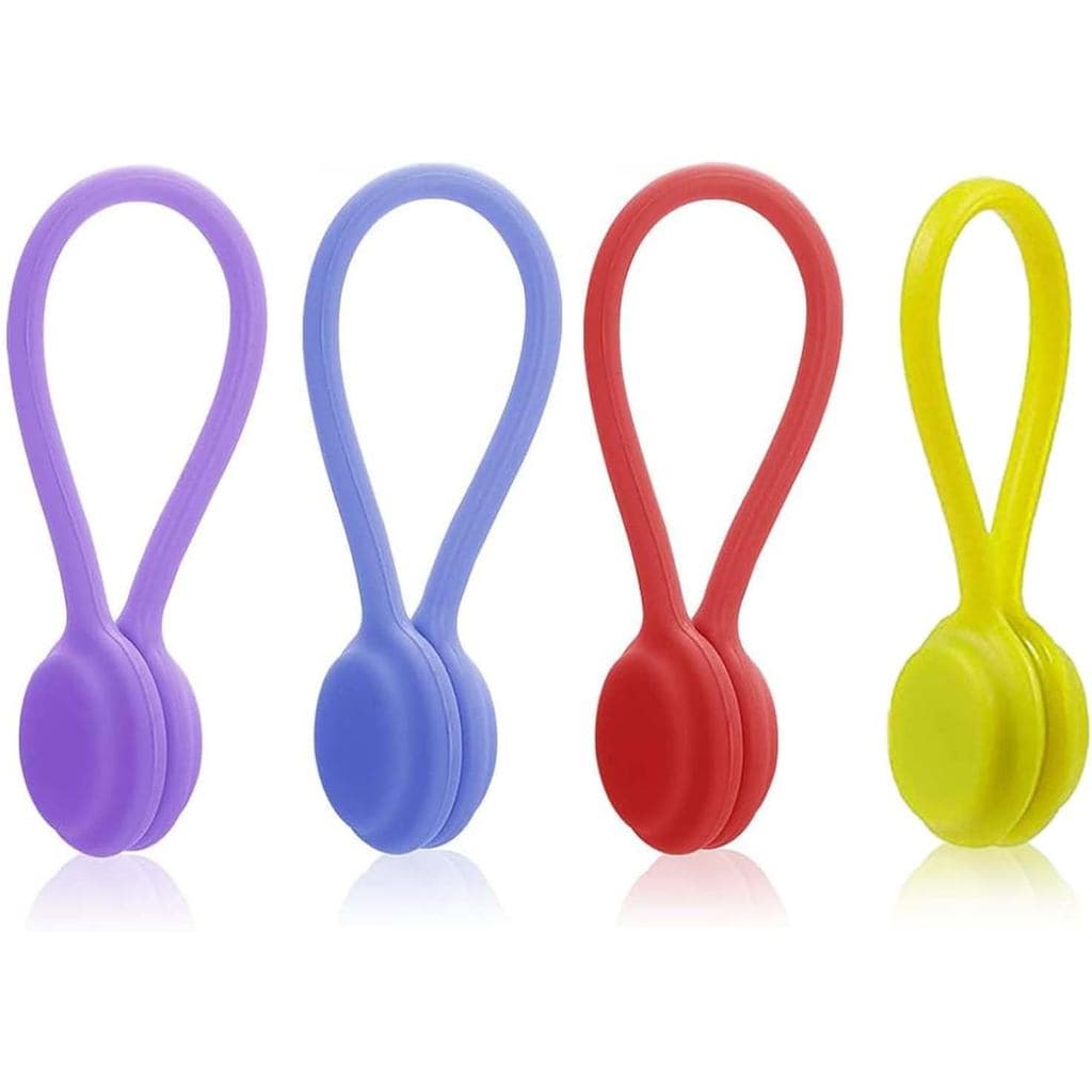 4 Pcs Magnetic Needle Minders Silicone Magnetic Fabric Clips, Reusable Silicone Magnetic Cable Ties Twist Ties for Cross