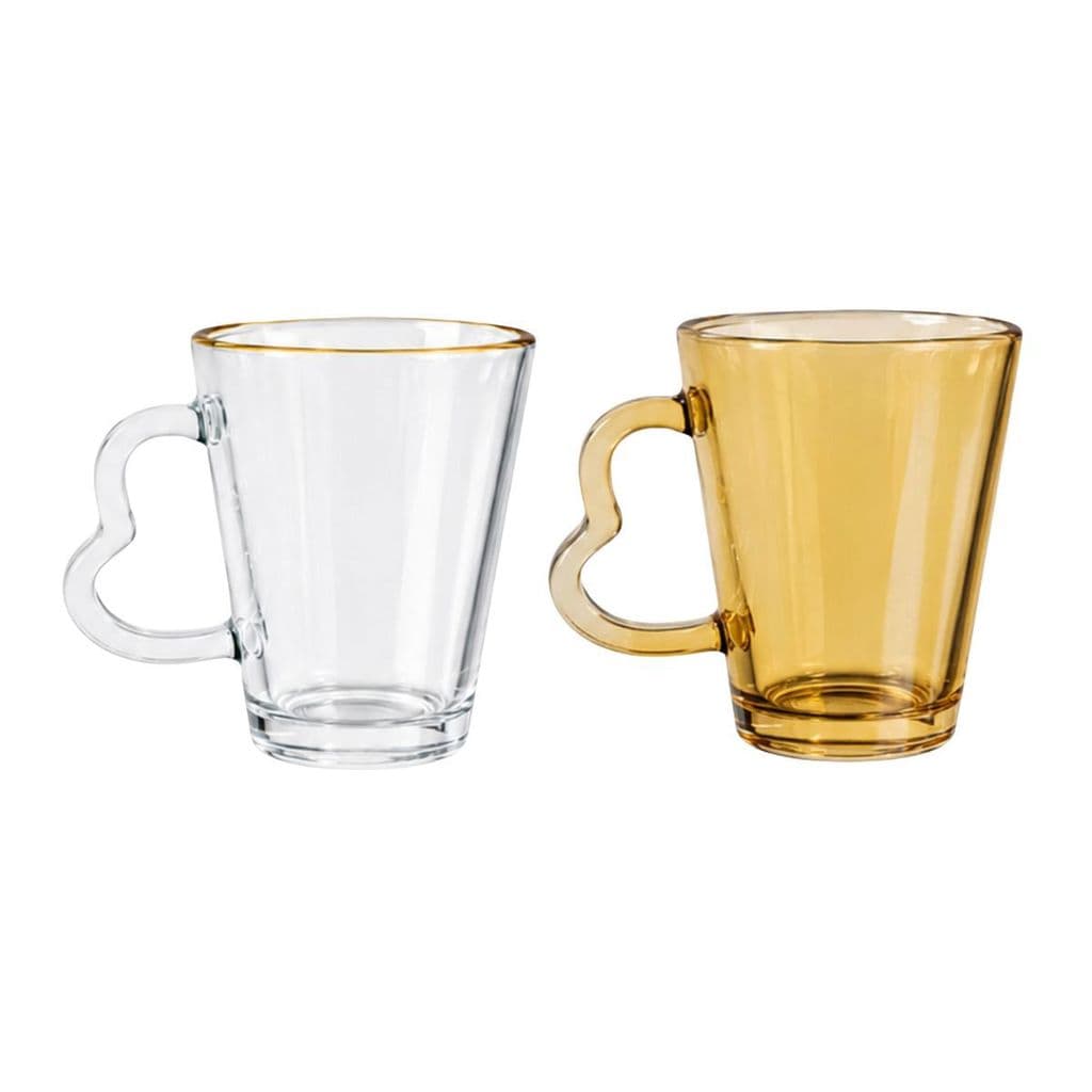 Jogo Conjunto de 6 Canecas com Borda de Ouro Vidro Cristal 90 ml Café Chá Mesa Posta Copa Cozinha Elegante Louça