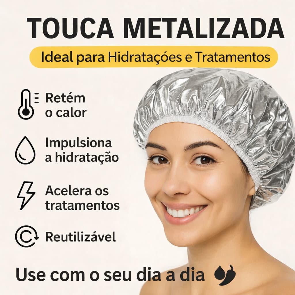 Touca Térmica Metalizada Alumínio para Hidratação Capilar