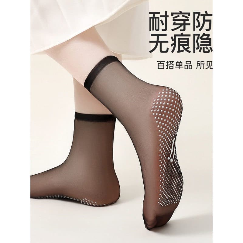 Langsha meias curtas tubo meias femininas anti-Snagging verão fino antiderrapante meias transparentes resistente ao desg