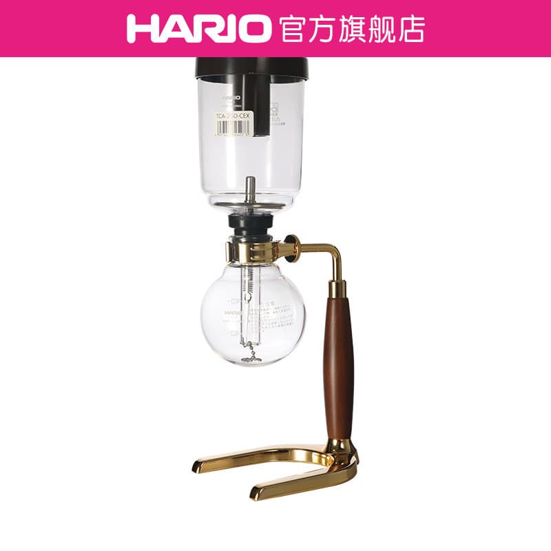 [Loja principal] HARIO Pote de sifão estilo japonês, aço inoxidável, banhado a ouro, sifão doméstico, pote de vidro, caf