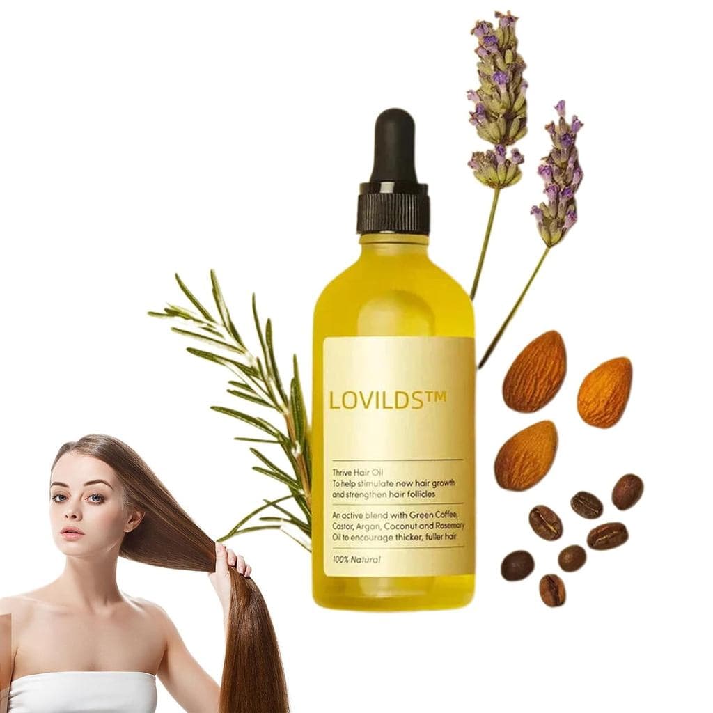 LOVILDS Essência de Alecrim para Crescimento Capilar - Óleo Fortificante de Alecrim para Todos os Tipos de Cabelo (1 Fra