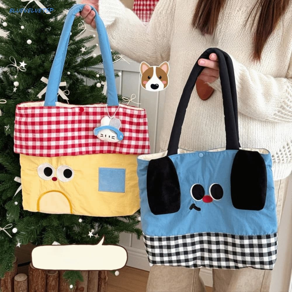 Bolsa De Lona De Desenho Animado BLUEVELVETSP , Sacola Bordada Estilo Japonês Kawaii , Linda Ombro Fofa