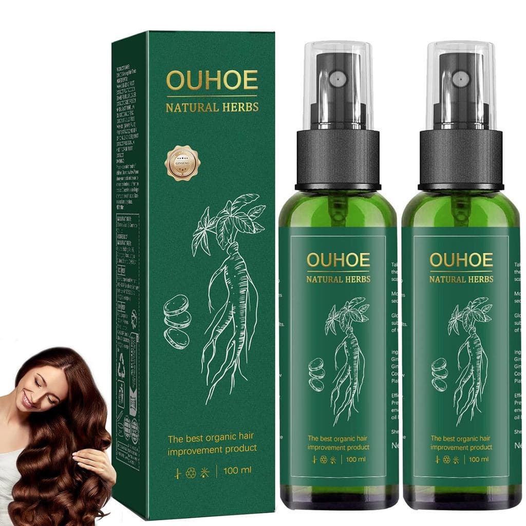 Spray para Crescimento Capilar, Tônico Capilar OUHOE para Crescimento do Cabelo, Tônico Capilar de Ervas e Ginseng, Fort