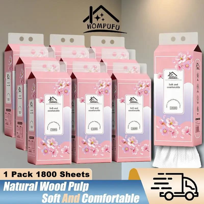 Papel Higiênico de Parede com Estampa de Flor Rosa, Tamanho Grande, Macio, 4 Camadas, para Limpeza Facial e Uso Pessoal,