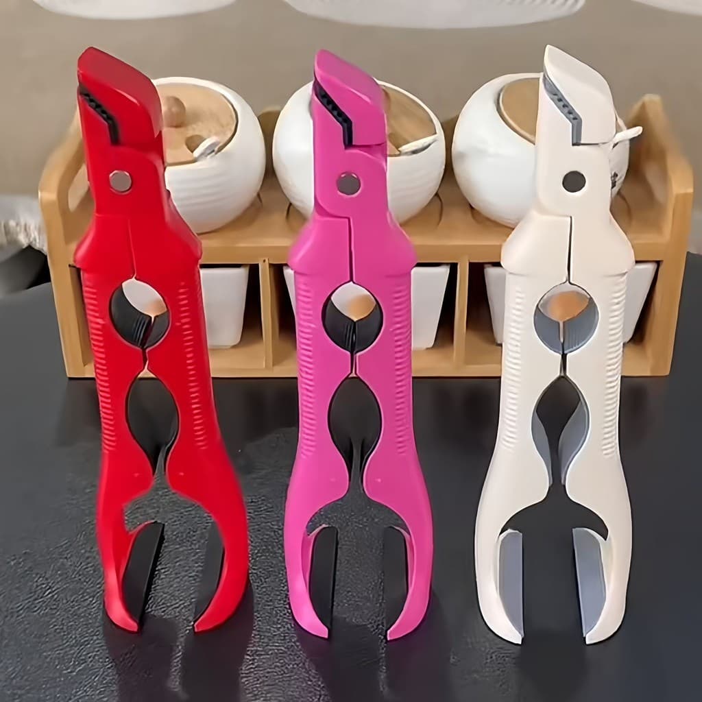 Pinça anti-queimadura três em um, pinça antiderrapante para pratos de cozinha, utensílio isolante térmico para levantar