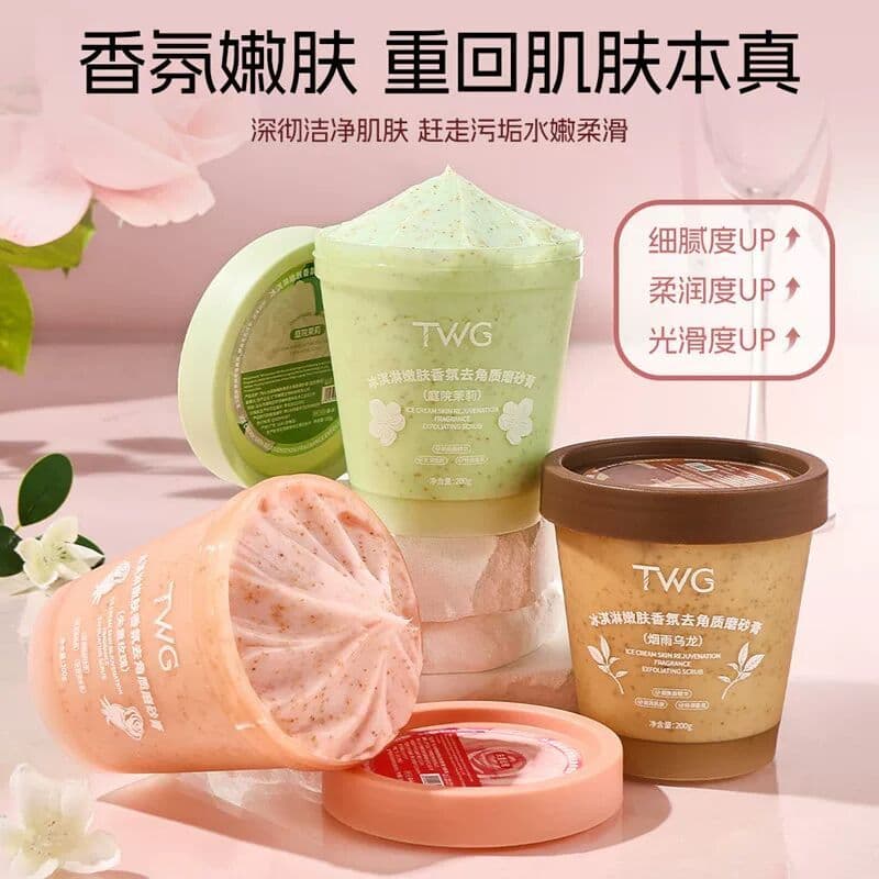 Genuíno TWG Sorvete Rejuvenescedor Fragrância Esfoliante Uso de Corpo Inteiro Esfoliante Corporal Limpeza Esfoliante