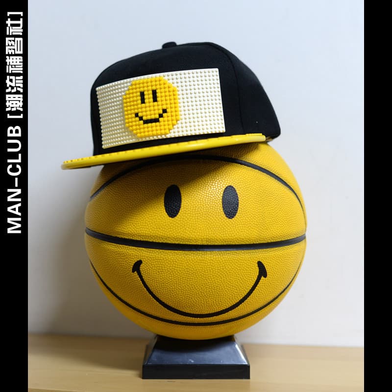 T trendy mensalidade clube] na moda DIY quebra-cabeça Smiley Pixel bloco de construção basquete caminhão boné Hip Hop ca