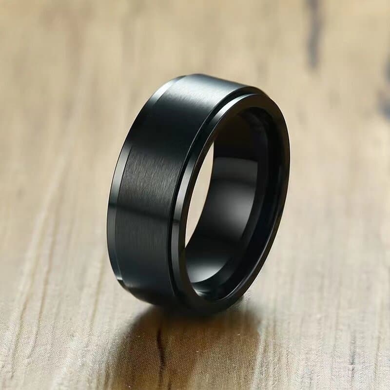 anel de namoro anel solitario Hi Anel de junta de aço titânio exclusivo preto masculino