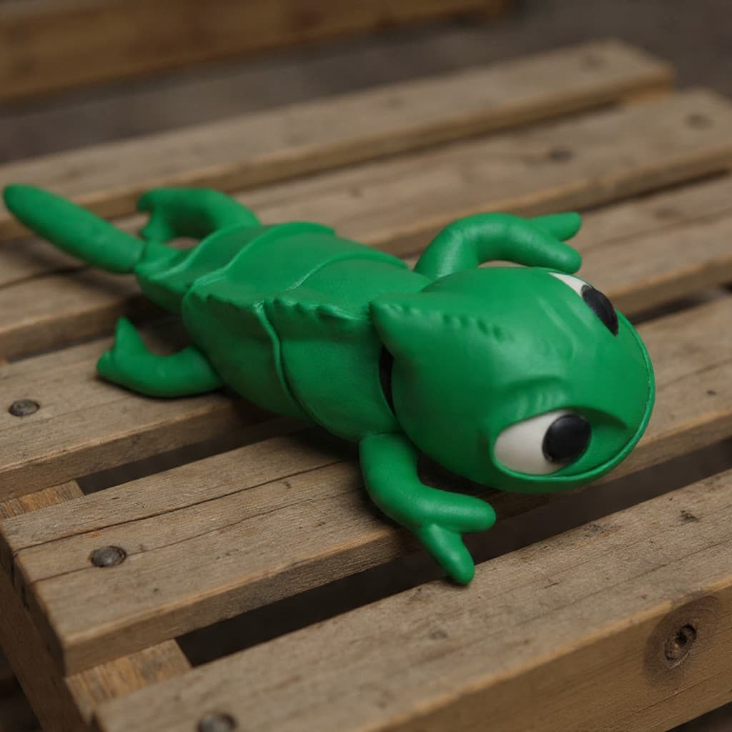 Camaleão Pascal Articulado Flexível 3D Enrolados Decoração