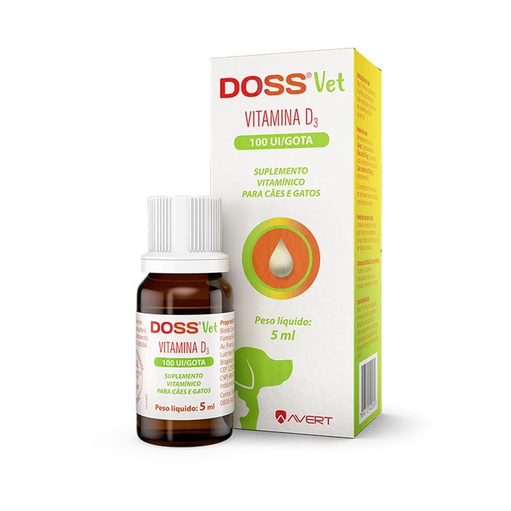 Suplemento Vitamínico para Cães e Gatos Doss Vet 5ml - Vitamina D3