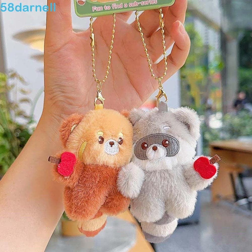 DARNELL 2 Unidades/Conjunto Chaveiro Lontra , Fivela De Chave De Animal De Pelúcia De Cachorro , Pingentes De Casal De D