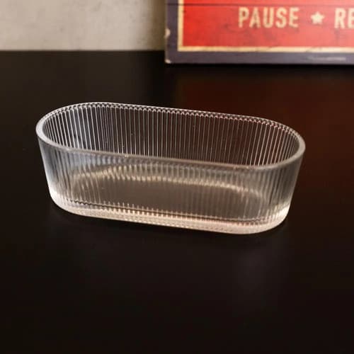 Petisqueira Oval Wolff Lines De Vidro 16,5cm X 7,5cm X 5cm Incolor