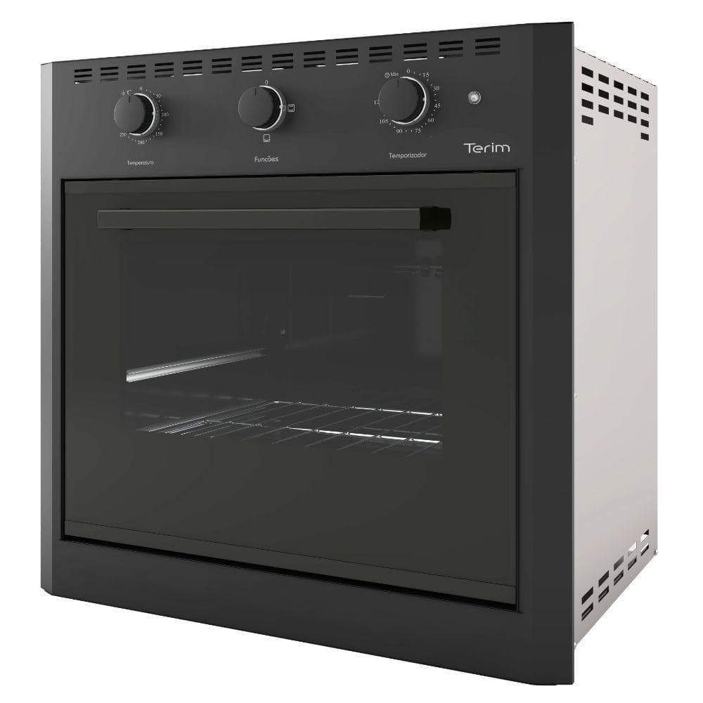 Forno Elétrico de Embutir Terim E60 Black 60L com Grill e Timer 220V