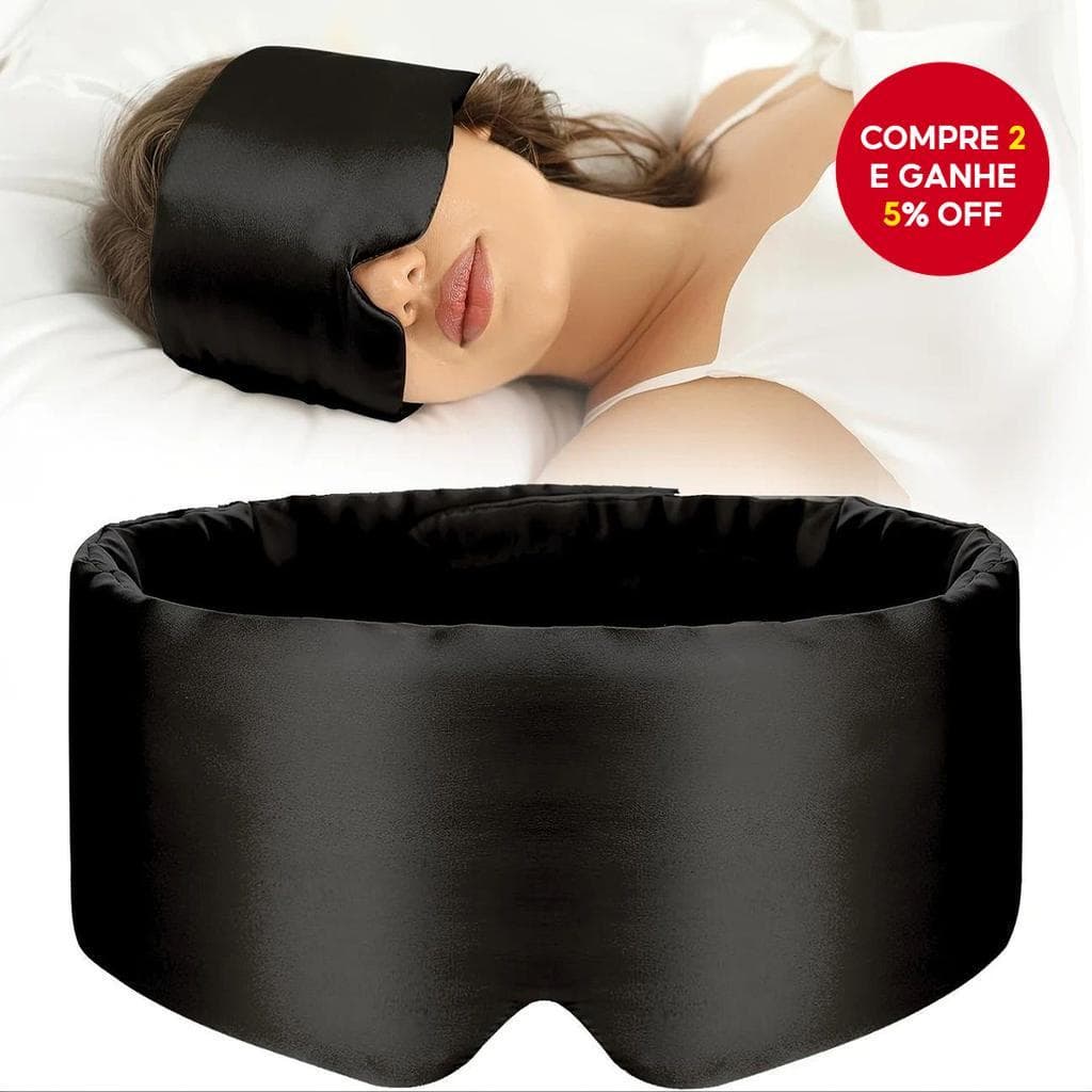 Máscara para os Olhos de Seda Premium Preta - Capa Ultra Macia para Dormir Lateral para Viagem e Uso Diário | Conforto