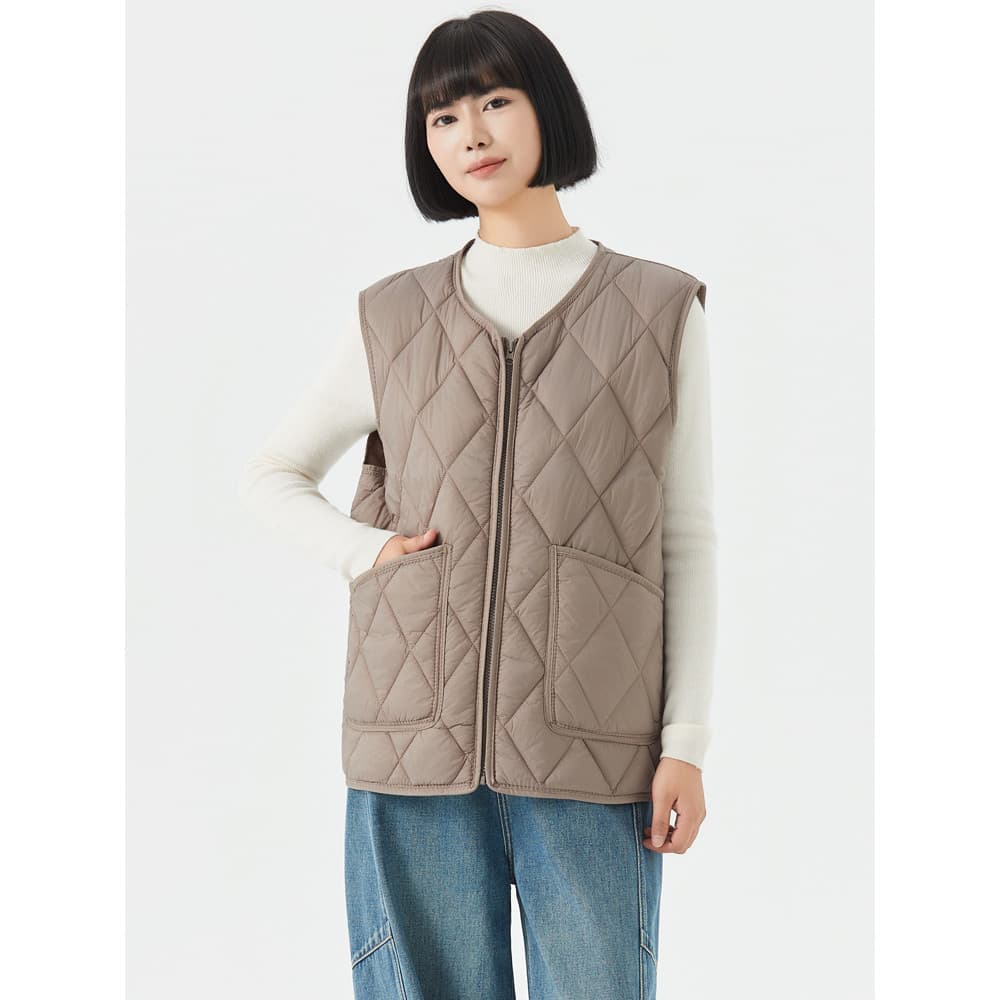 2025 novo estilo para baixo colete de algodão feminino leve outono inverno colete térmico forro de fundo tamanho grande