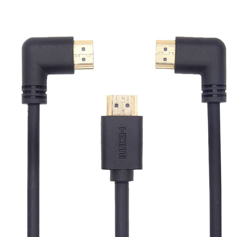Versão 2.0 HD hdmi Macho para Macho Cotovelo Duplo hdmi2.0 Cabo HD 4k Dados Computador HDMI TV Conexão Display Projetor