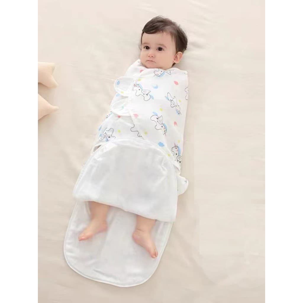 Venda quente recém-nascido abraço colcha Casual conforto envoltório Anti-choque duplo zíper Swaddle envoltório primavera
