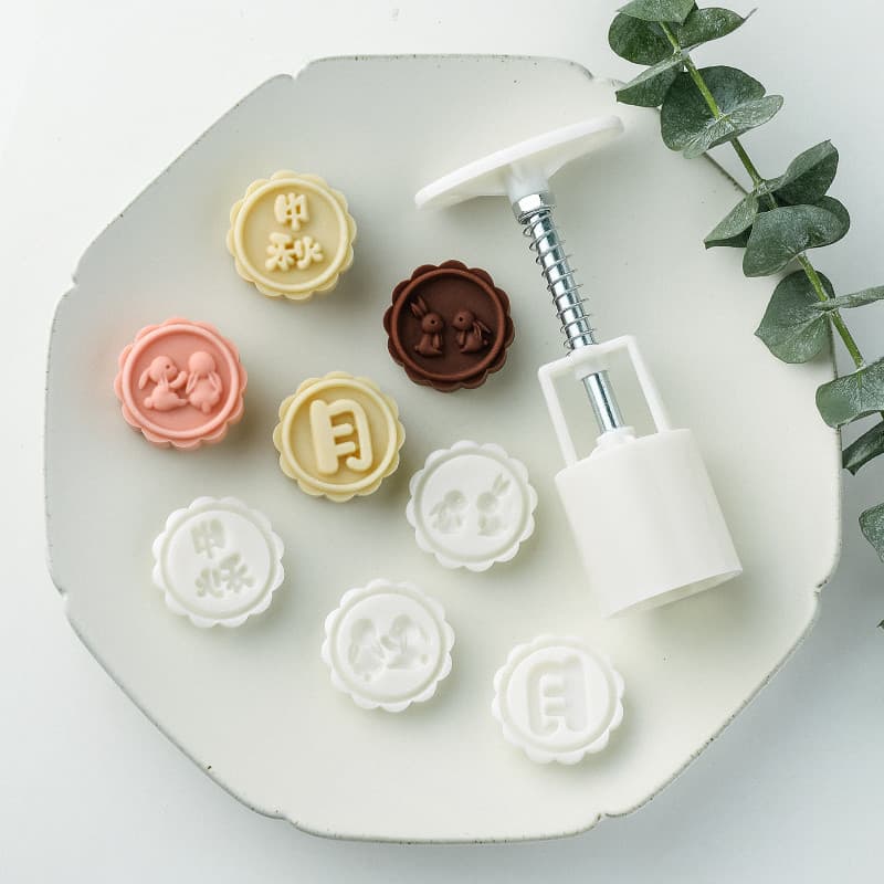 15g20g Mini coelho Mooncake molde Mung feijão bolo mão-pressionado pastelaria doméstica Mid-Autumn Festival neve pele fe
