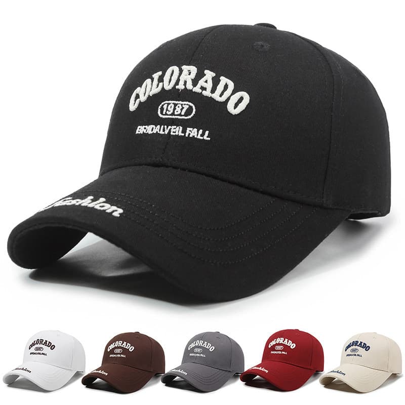 Novo estilo chapéu feminino estilo americano bordado boné de beisebol All-Match aprofundamento rosto pequeno duro boné m