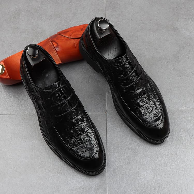 Sapatos masculinos de couro genuíno com aumento interno, sapatos casuais de casamento britânicos de alta qualidade feito