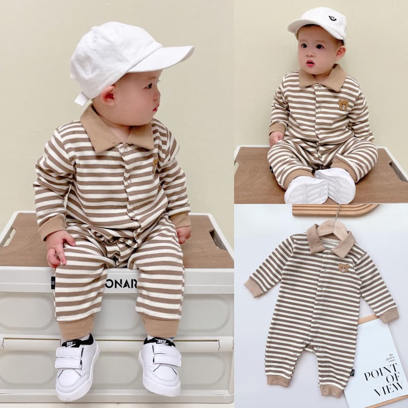 Macacão de bebê menino lapela POLO macacão vestido macacão recém-nascido crianças macacão bebê outono novo estilo