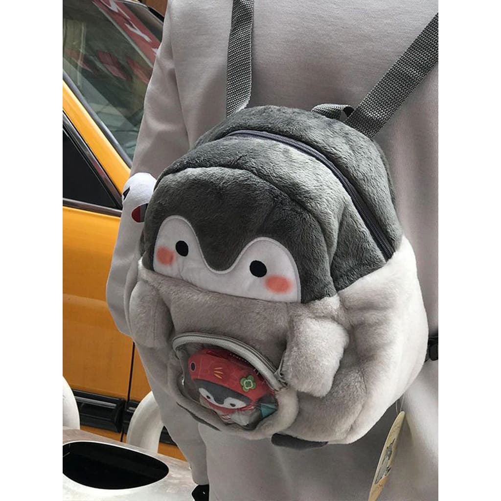 Pinguim dos desenhos animados mochila feminina bonito jk menina mochila boneca saco de dor boneca de pelúcia Mini saco d