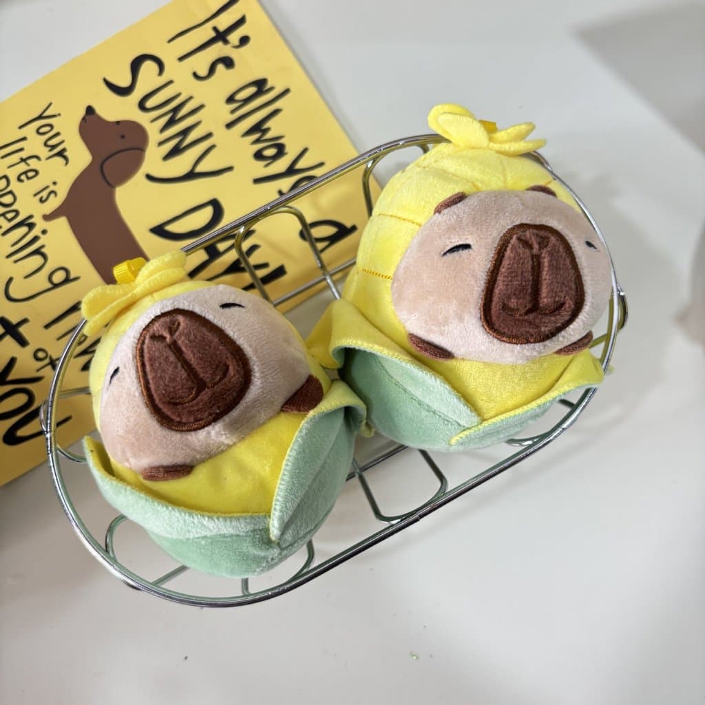 Japonês bonito capivara milho brinquedo de pelúcia saco pingente Animal chaveiro boneca diversão cidade agarrar máquina